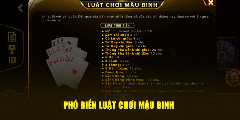 Phổ biến luật chơi mậu binh